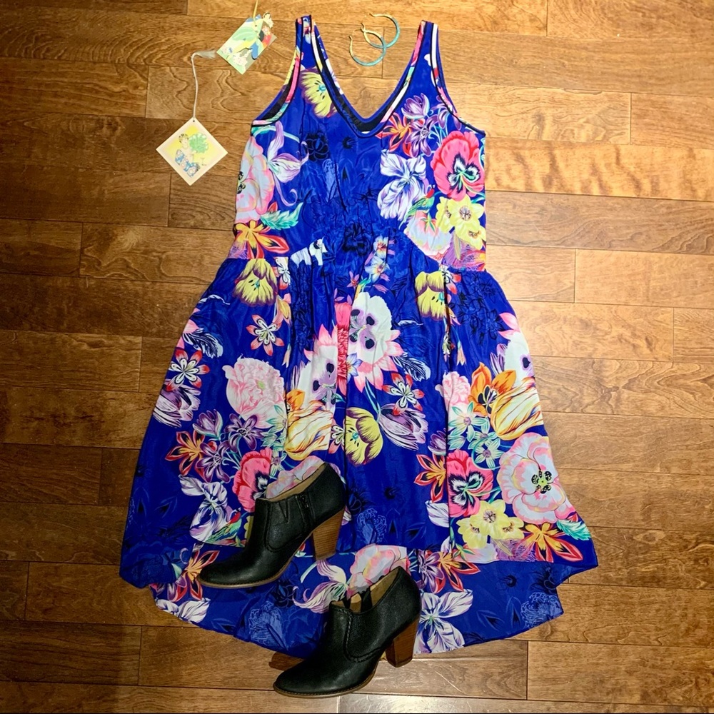 Leifsdottir for Anthropologie silk high low dress